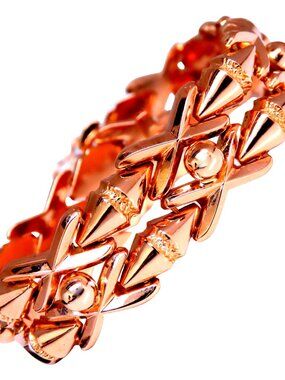 Retro Cosmopolitan Wide Cuff Bracelet 14kt Gold 12451*